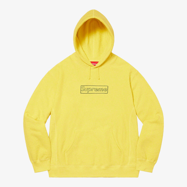 Supreme x KAWS Hooded Sweatshirt 'Chalk Logo' Light Lemon SS21 - SOLE SERIOUSS (1)