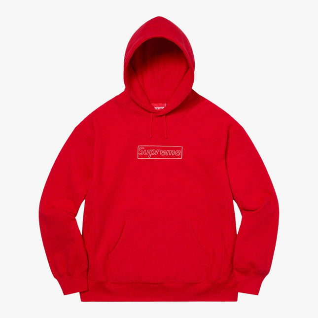 Supreme x KAWS Hooded Sweatshirt 'Chalk Logo' Red SS21 - SOLE SERIOUSS (1)