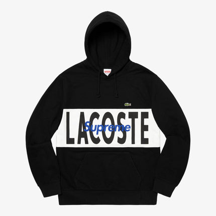 Supreme x LACOSTE Hooded Sweatshirt 'Logo Panel' Black (FW19) - SOLE SERIOUSS (1)