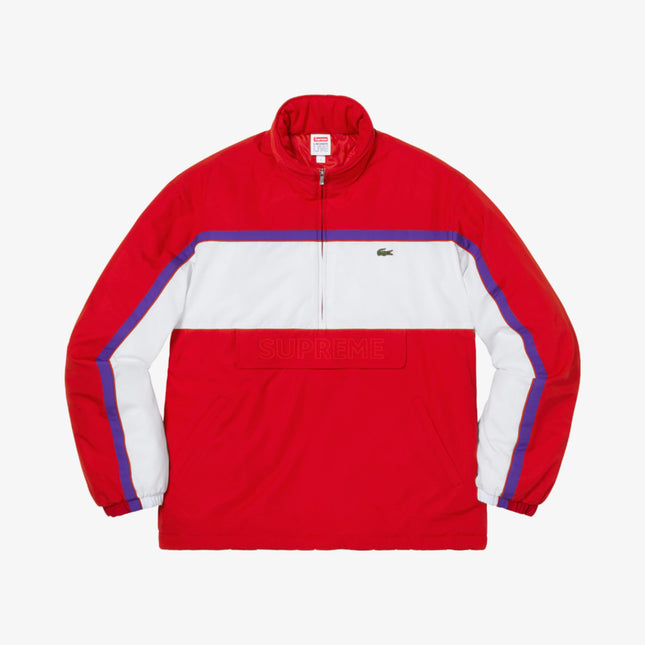 Supreme x LACOSTE Puffy Half Zip Pullover Red (FW19) - SOLE SERIOUSS (1)