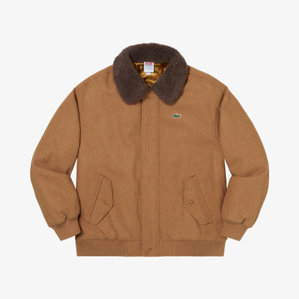 Supreme x LACOSTE Wool Bomber Jacket Tan (FW19) - SOLE SERIOUSS (1)