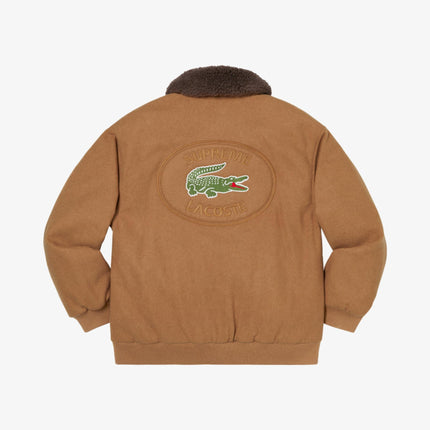 Supreme x LACOSTE Wool Bomber Jacket Tan (FW19) - SOLE SERIOUSS (3)