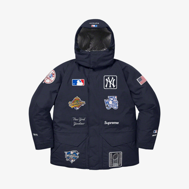 Supreme x MLB New York Yankees x GORE-TEX 700-Fill Down Jacket Navy (FW21) - SOLE SERIOUSS (1)