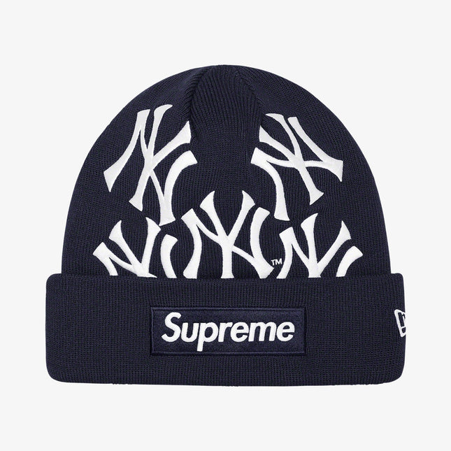 Supreme x MLB New York Yankees x New Era Beanie 'Box Logo' Navy (FW21) - SOLE SERIOUSS (1)