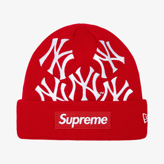 Supreme x MLB New York Yankees x New Era Beanie 'Box Logo' Red (FW21) - SOLE SERIOUSS (1)