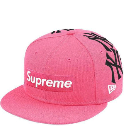 Supreme x MLB New York Yankees x New Era Fitted Hat 'Box Logo' Pink FW21 - SOLE SERIOUSS (1)