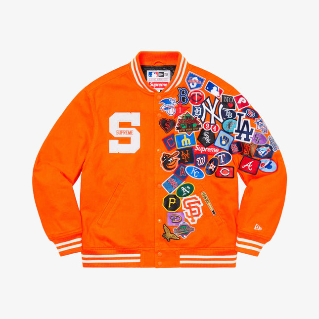 Supreme x MLB x New Era Varsity Jacket Orange (SS20) - SOLE SERIOUSS (1)