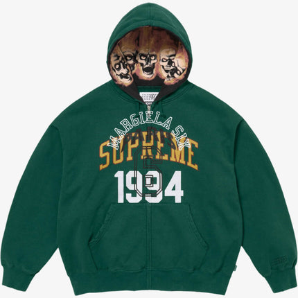 Supreme x MM6 Maison Margiela Zip-Up Hooded Sweatshirt Dark Green (SS24) - SOLE SERIOUSS (1)