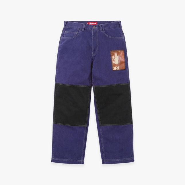 Supreme x Mark Leckey Twill Panel Pants 'Dream English Kid' Purple (FW23) - SOLE SERIOUSS (1)