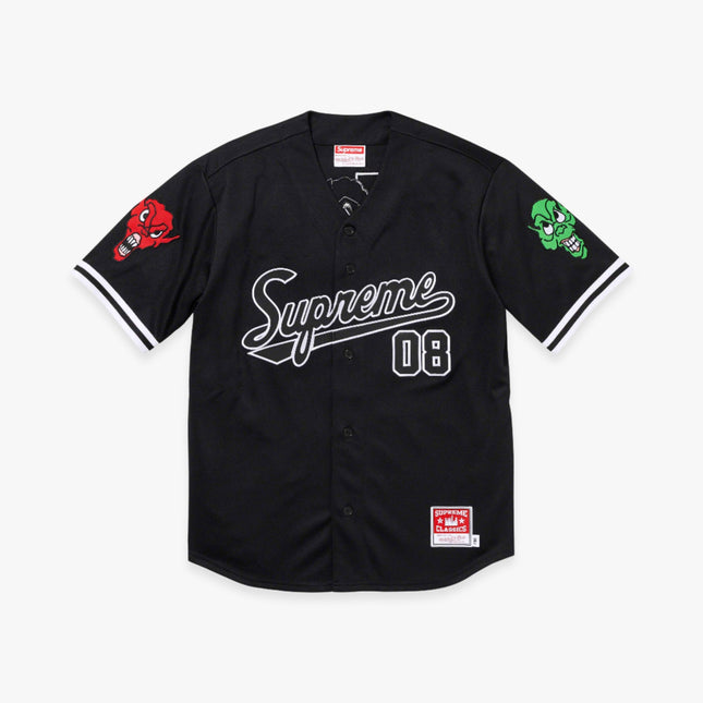 Supreme x Mitchell & Ness Baseball Jersey 'Downtown Hell' Black (FW23) - SOLE SERIOUSS (1)