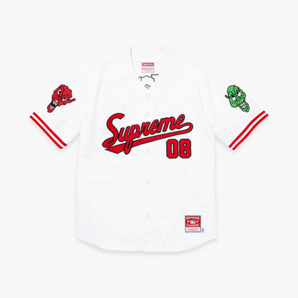 Supreme x Mitchell & Ness Baseball Jersey 'Downtown Hell' White (FW23) - SOLE SERIOUSS (1)