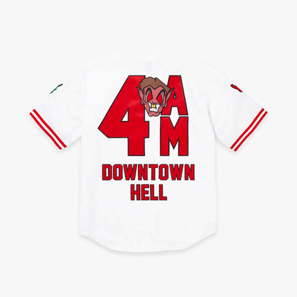 Supreme x Mitchell & Ness Baseball Jersey 'Downtown Hell' White (FW23) - SOLE SERIOUSS (2)