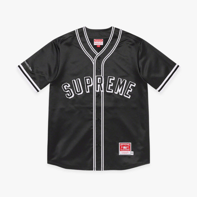 Supreme x Mitchell & Ness Satin Baseball Jersey Black (SS23) - SOLE SERIOUSS (1)