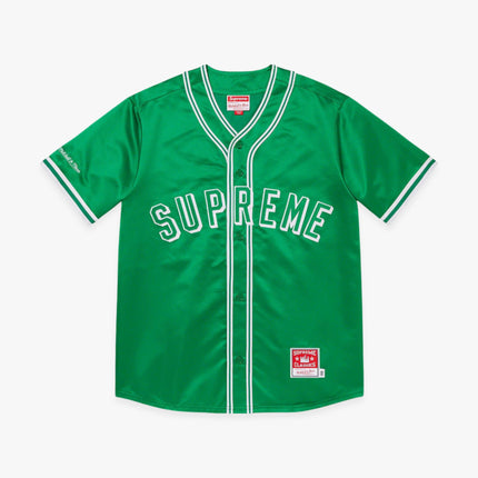 Supreme x Mitchell & Ness Satin Baseball Jersey Green (SS23) - SOLE SERIOUSS (1)