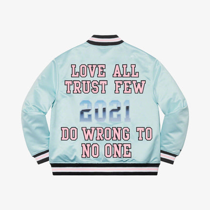 Supreme x Mitchell & Ness Satin Varsity Jacket Light Blue (SS21) - SOLE SERIOUSS (3)