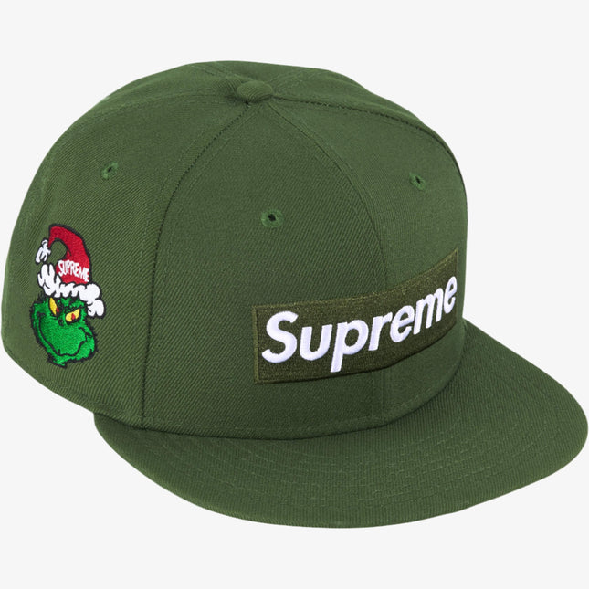 Supreme x New Era 59Fifty Baseball Hat 'Grinch Box Logo' Dark Olive (FW24) - SOLE SERIOUSS (1)