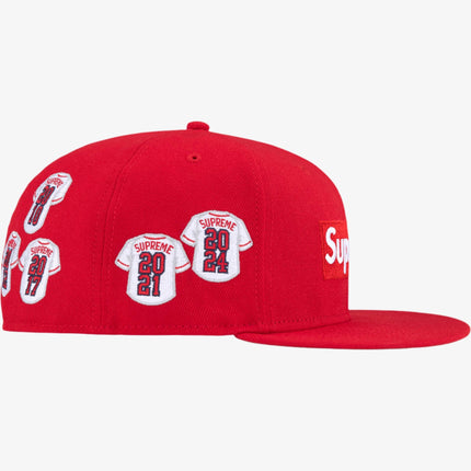 Supreme x New Era 'Baseball Jerseys Box Logo' Fitted Hat Red (FW24) - SOLE SERIOUSS (2)