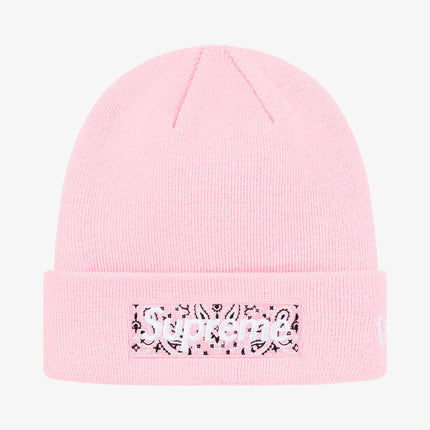 Supreme x New Era Beanie 'Bandana Box Logo' Pink (FW19) - SOLE SERIOUSS (1)