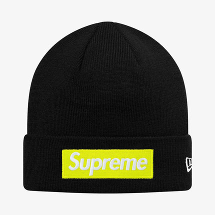 Supreme x New Era Beanie 'Box Logo' Black / Volt (FW17) - SOLE SERIOUSS (1)