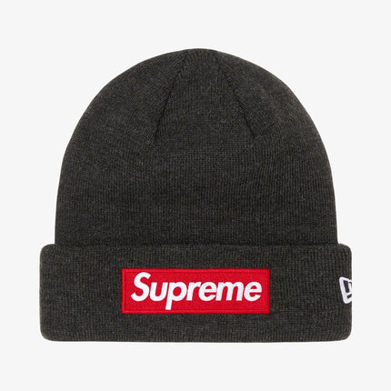 Supreme x New Era Beanie 'Box Logo' Charcoal (FW21) - SOLE SERIOUSS (1)