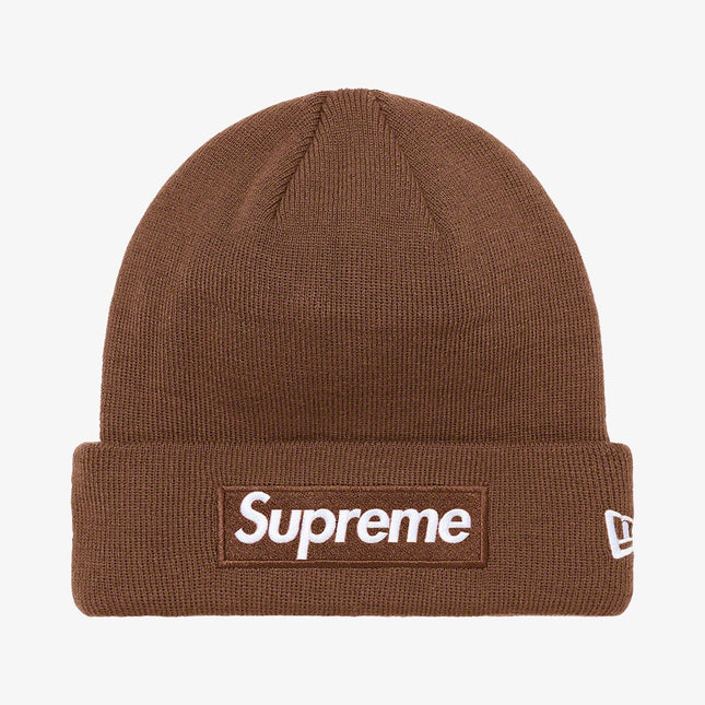 Supreme x New Era Beanie 'Box Logo' Dark Brown (FW21) - SOLE SERIOUSS (1)