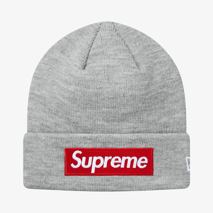 Supreme x New Era Beanie 'Box Logo' Heather Grey (FW18) - SOLE SERIOUSS (1)