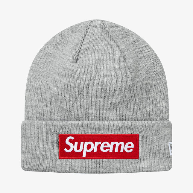 Supreme x New Era Beanie 'Box Logo' Heather Grey (FW18) - SOLE SERIOUSS (1)