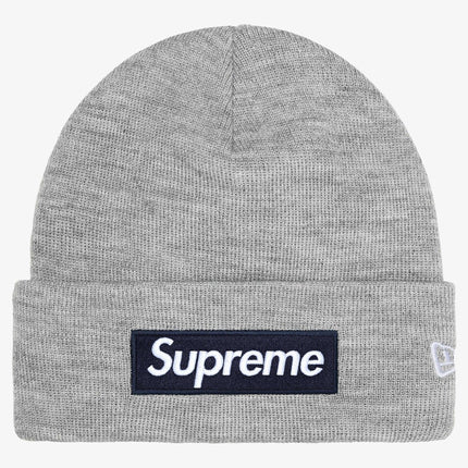 Supreme x New Era Beanie 'Box Logo' Heather Grey / Navy Blue (FW25) | SOLE SERIOUSS [1]