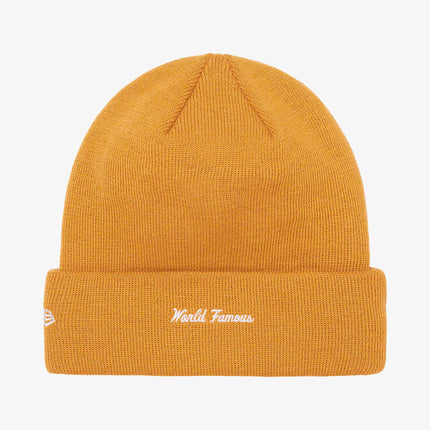 Supreme x New Era Beanie 'Box Logo' Light Mustard (FW21) - SOLE SERIOUSS (2)