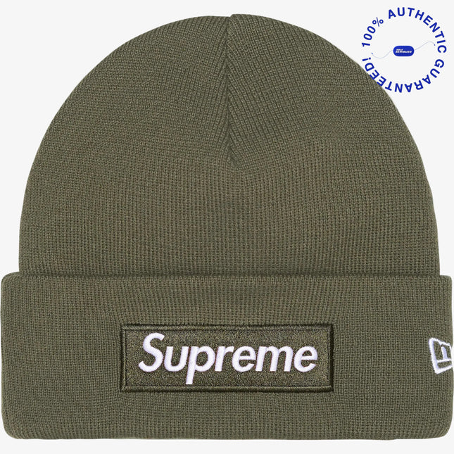Supreme x New Era Beanie 'Box Logo' Light Olive Green (FW25) | SOLE SERIOUSS [1]