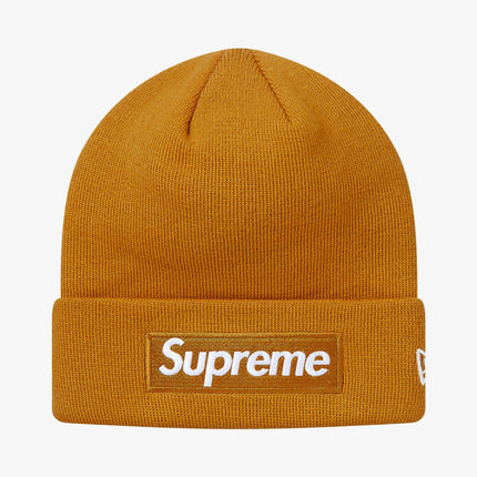 Supreme x New Era Beanie 'Box Logo' Mustard (FW18) - SOLE SERIOUSS (1)