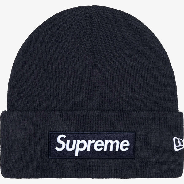 Supreme x New Era Beanie 'Box Logo' Navy Blue (FW25) – SOLE SERIOUSS