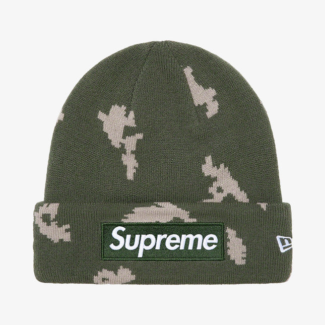 Supreme x New Era Beanie 'Box Logo' Olive Russian Camo (FW21) - SOLE SERIOUSS (1)