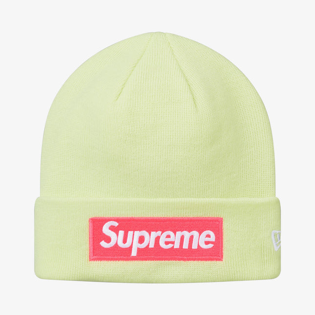 Supreme x New Era Beanie 'Box Logo' Pale Lime (FW17) - SOLE SERIOUSS (1)