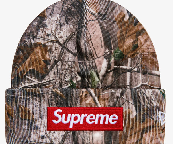 Supreme x New Era Beanie 'Box Logo' Realtree AP Camo / Red (FW25