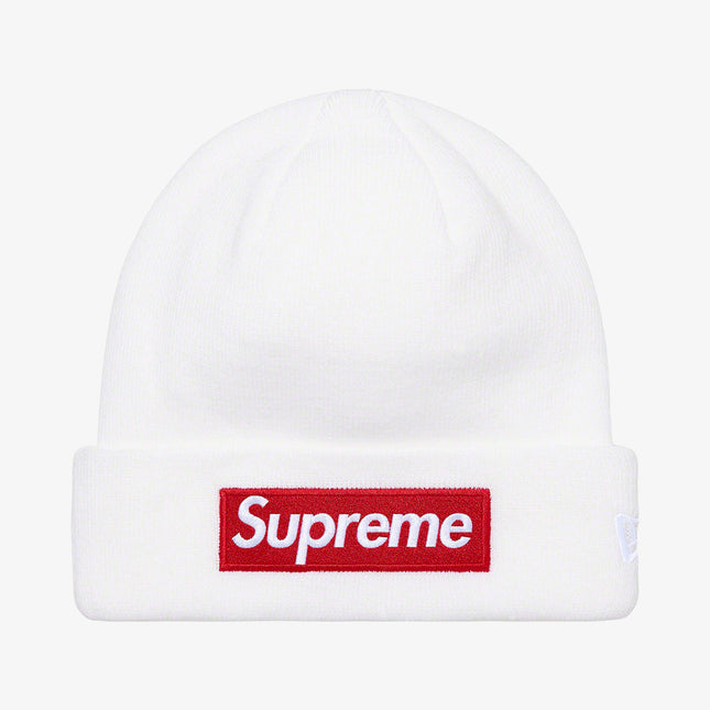 Supreme x New Era Beanie 'Box Logo' White (FW21) - SOLE SERIOUSS (1)