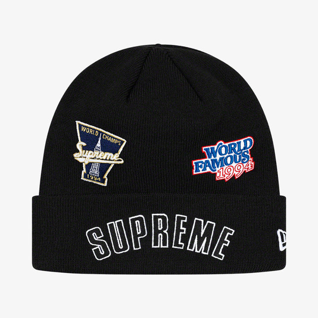 Supreme x New Era Beanie 'Championship' Black (FW19) - SOLE SERIOUSS (1)