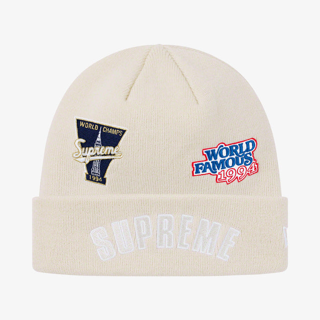 Supreme x New Era Beanie 'Championship' Natural (FW19) - SOLE SERIOUSS (1)