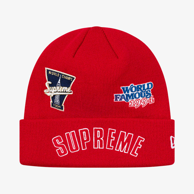 Supreme x New Era Beanie 'Championship' Red (FW19) - SOLE SERIOUSS (1)