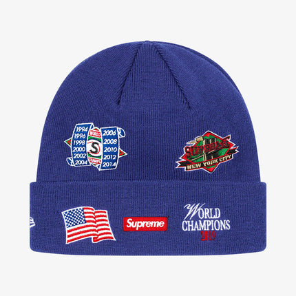 Supreme x New Era Beanie 'Championship' Royal (FW19) - SOLE SERIOUSS (2)