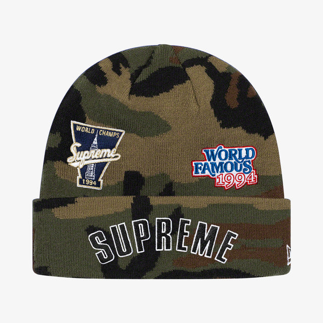 Supreme x New Era Beanie 'Championship' Woodland Camo (FW19) - SOLE SERIOUSS (1)