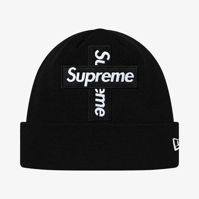 Supreme x New Era Beanie 'Cross Box Logo' Black (FW20) - SOLE SERIOUSS (1)