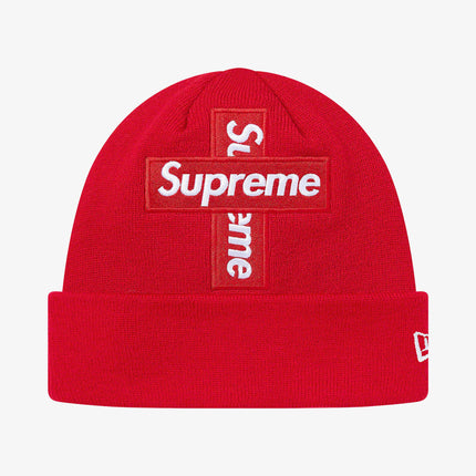 Supreme x New Era Beanie 'Cross Box Logo' Red (FW20) - SOLE SERIOUSS (1)