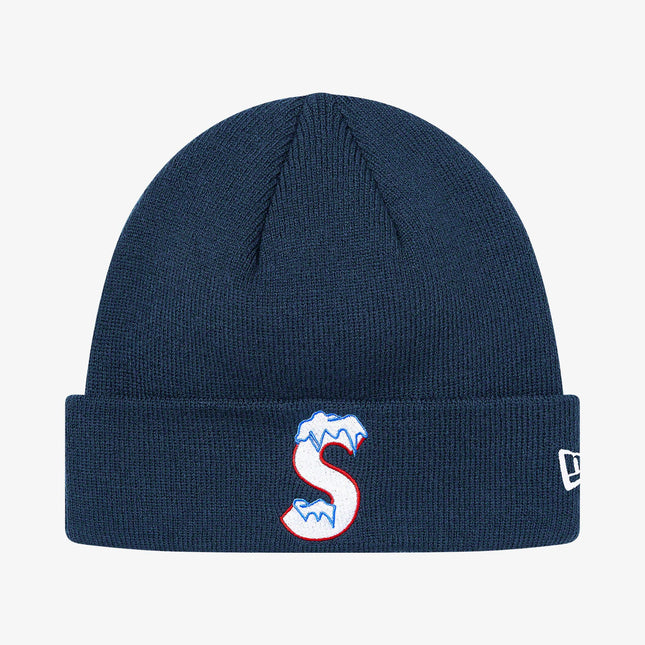 Supreme x New Era Beanie 'S Logo' Navy (FW20) - SOLE SERIOUSS (1)