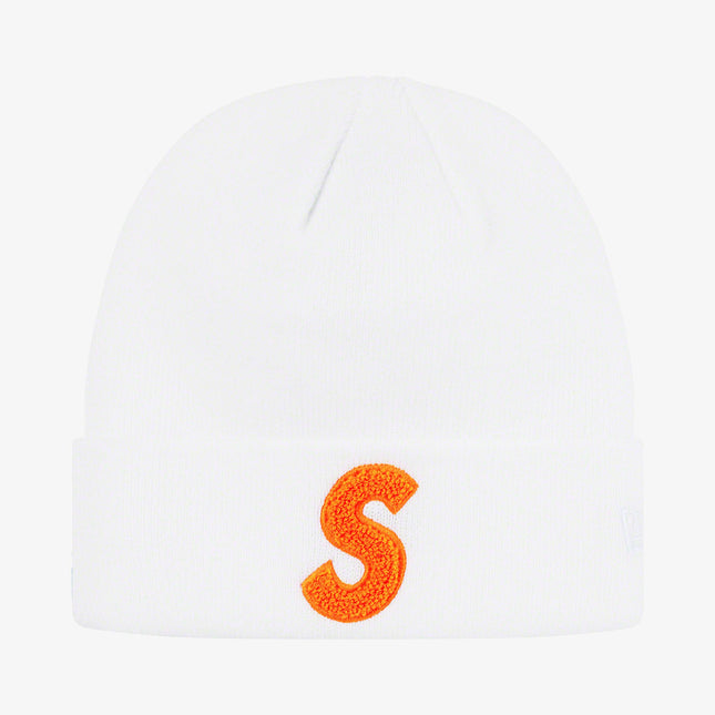 Supreme x New Era Beanie 'S Logo' White (FW19) - SOLE SERIOUSS (1)