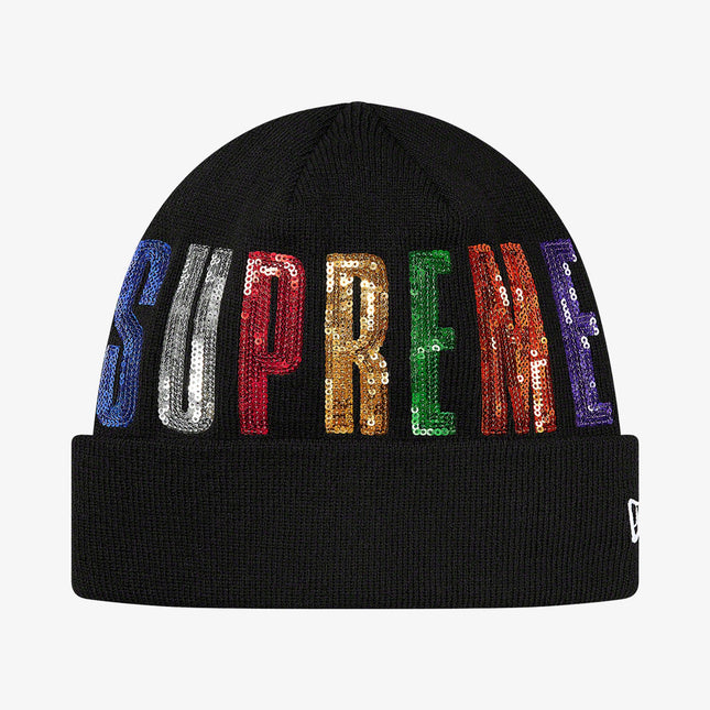 Supreme x New Era Beanie 'Sequin' Black (FW20) - SOLE SERIOUSS (1)