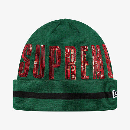 Supreme x New Era Beanie 'Sequin' Green (FW20) - SOLE SERIOUSS (1)