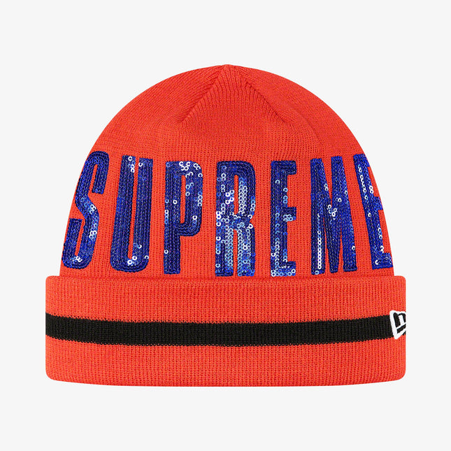 Supreme x New Era Beanie 'Sequin' Orange (FW20) - SOLE SERIOUSS (1)