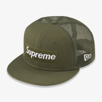 Supreme x New Era 'Box Logo' Mesh Back Fitted Hat Olive (SS23) | SOLE SERIOUSS [1]
