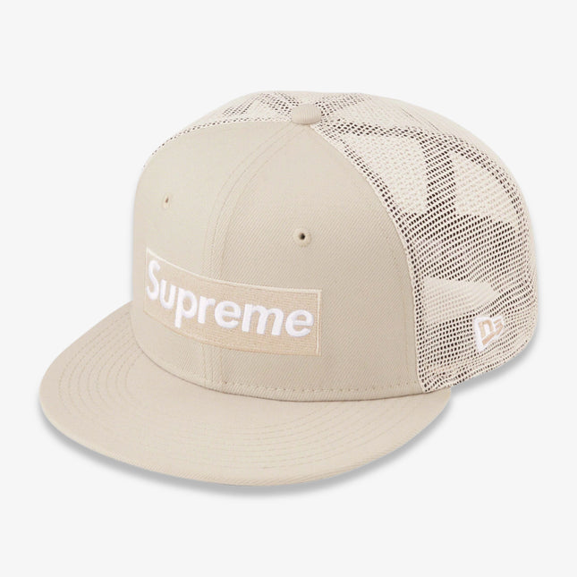 Supreme x New Era 'Box Logo' Mesh Back Fitted Hat Stone (SS23) | SOLE SERIOUSS [1]